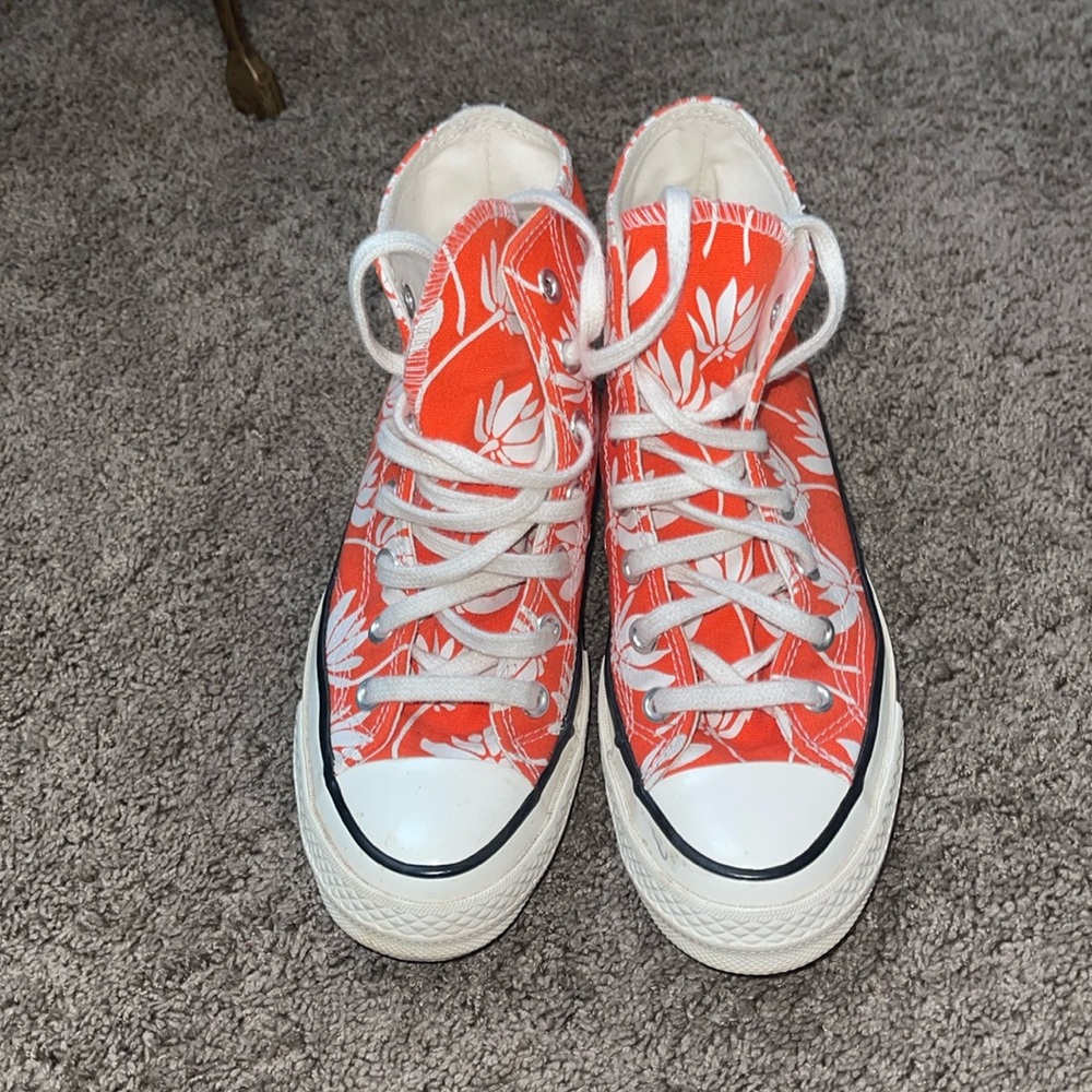 Coral Floral Converse chuck Taylors